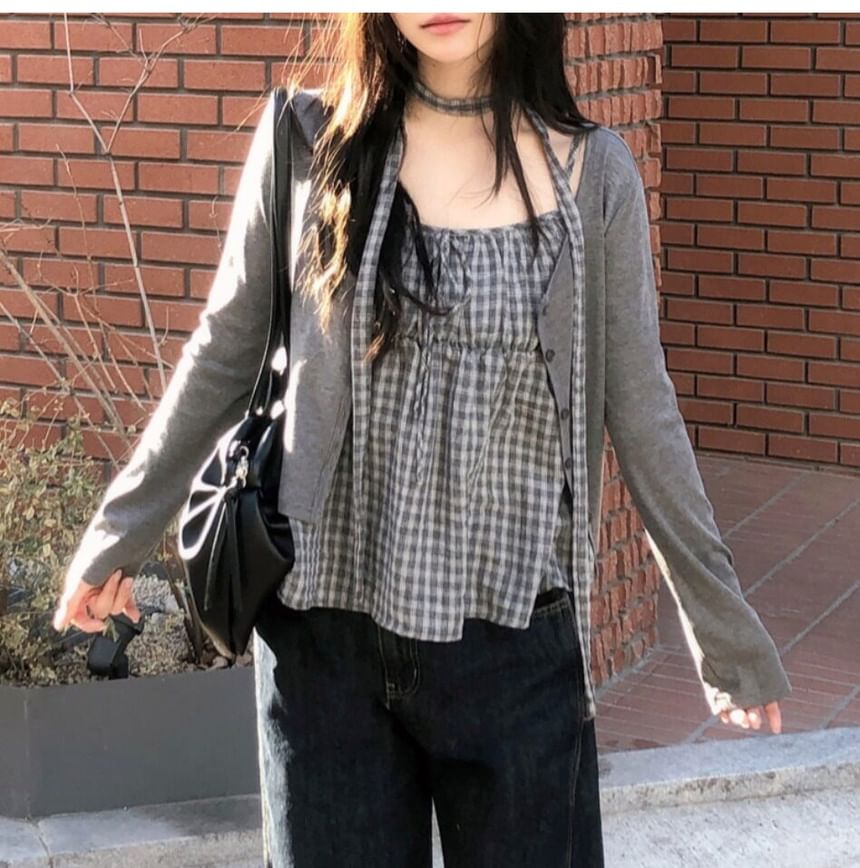 Flowy Checkered Camisole