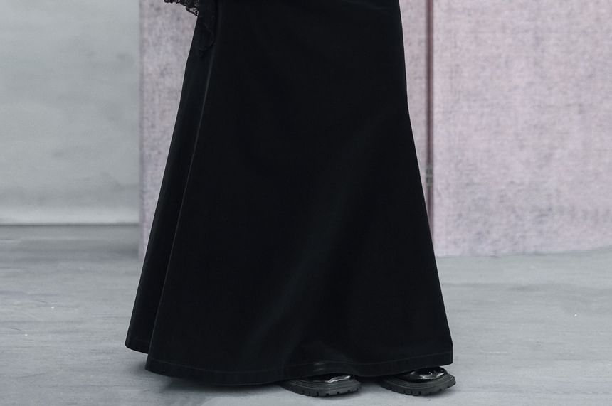 Studded Asymmetrical Mermaid Maxi Skirt - Altfashion Shop