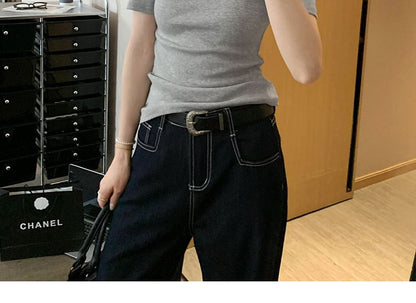 Short Sleeve One-Shoulder Minimalist Tee