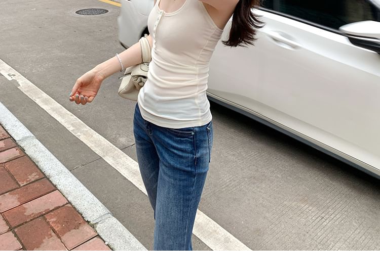Henley Minimalist Halter Neck Top