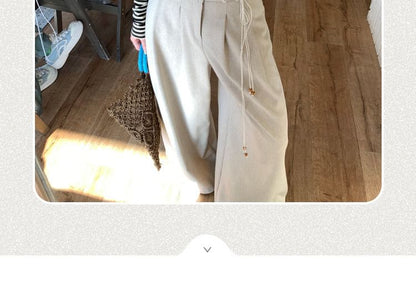 Extended Sleeve Asymmetric Collar Striped Shirt