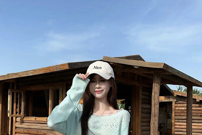Lace-Trim Boat Neck Knit Top with Pointelle Details