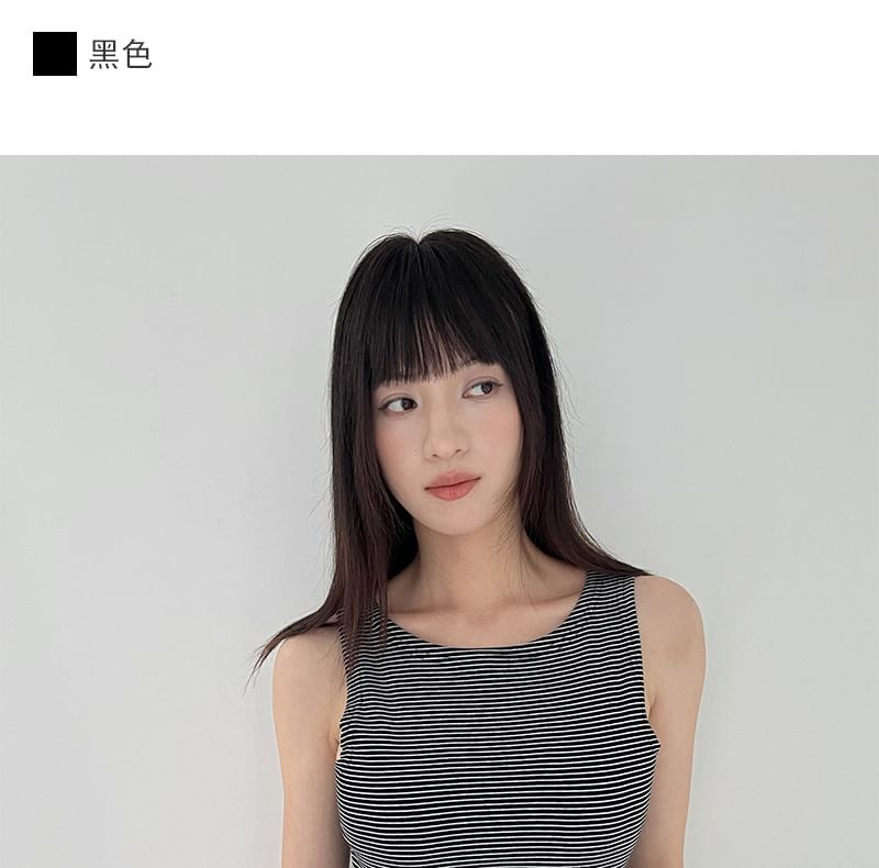 Round Neck Striped Sleeveless Top