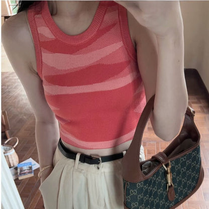 U-Neck Cropped Knit Tank
