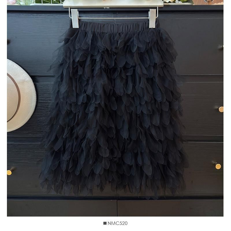 Tiered Mesh Mini Skirt - Altfashion Shop