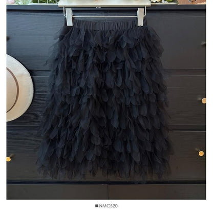 Tiered Mesh Mini Skirt - Altfashion Shop