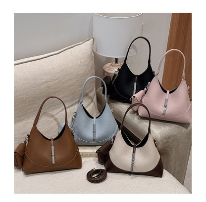 Two Tone Faux Leather Shoulder Bag