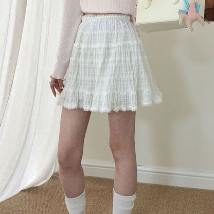 Plaid Mini A-Line Skirt - Altfashion Shop