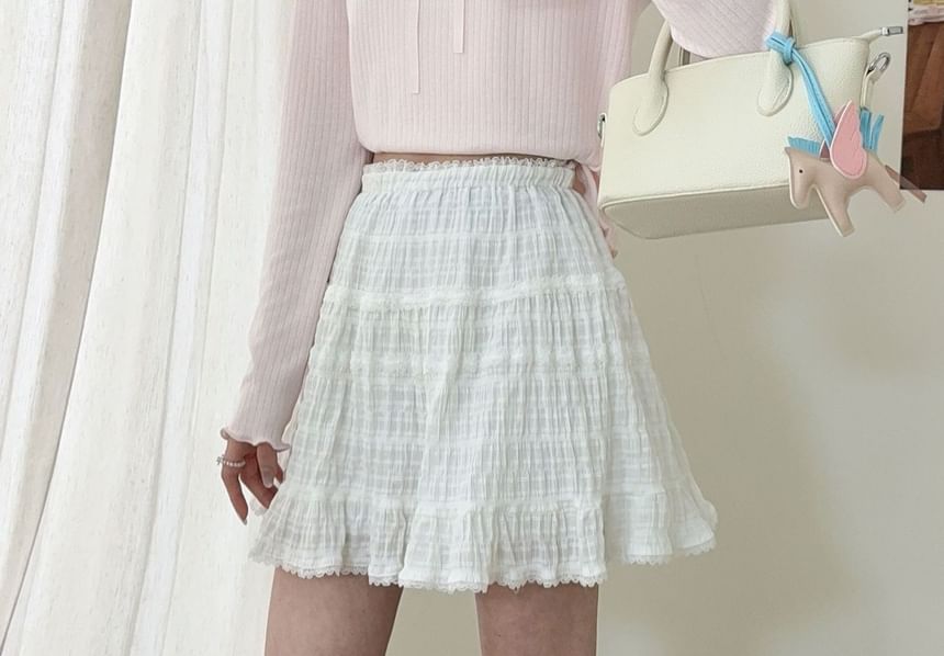 Plaid Mini A-Line Skirt - Altfashion Shop