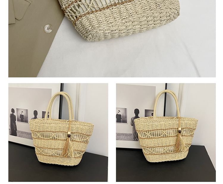 Woven Tasseled Tote Bag