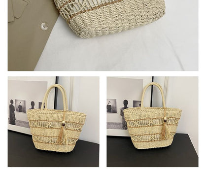 Woven Tasseled Tote Bag