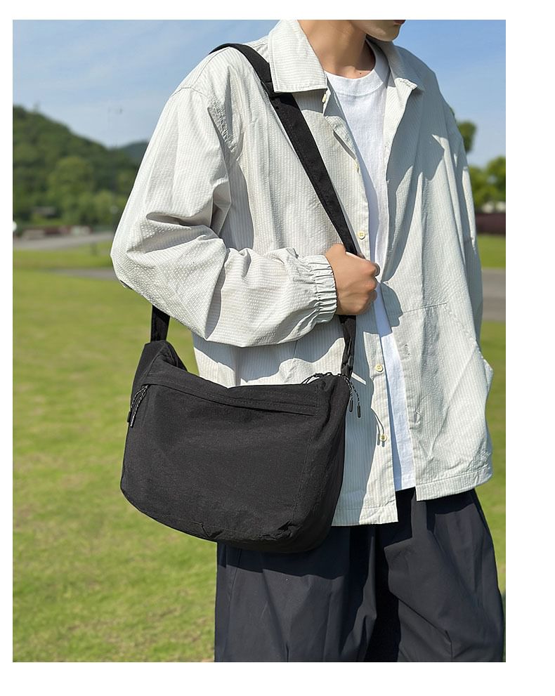 Nylon Plain Crossbody Bag