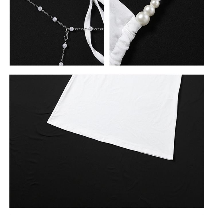 Halter Neck Bra Top and Maxi Pencil Skirt Set - Altfashion Shop