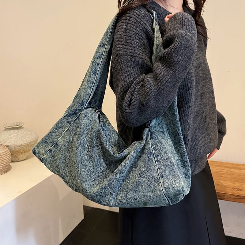 Denim Hobo Shoulder Bag