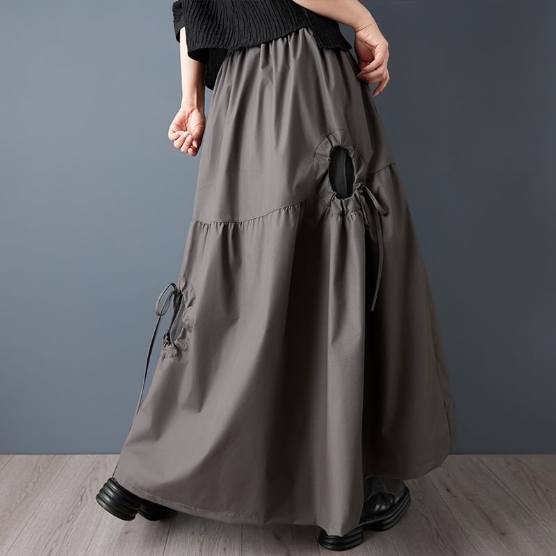 Cutout Midi A-Line Skirt - Altfashion Shop