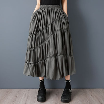 Stand Collar Jacket and Midi Skirt Set - Altfashion Shop