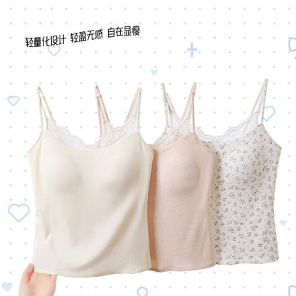 Lace Trimmed Camisole with Plain Design