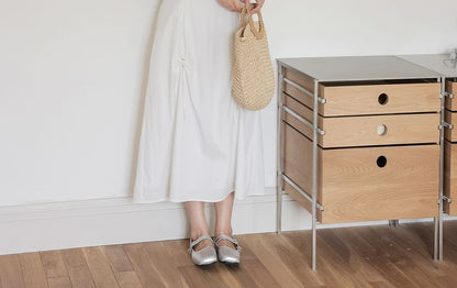 Black Mid-Rise A-Line Maxi Skirt - Altfashion Shop