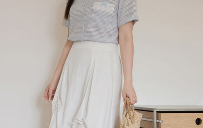 Black Mid-Rise A-Line Maxi Skirt - Altfashion Shop
