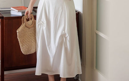 Black Mid-Rise A-Line Maxi Skirt - Altfashion Shop