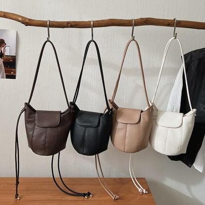 Faux Leather Bucket Bag