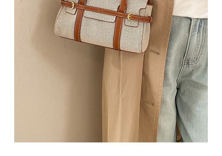 Top Handle Faux Leather Crossbody Bag