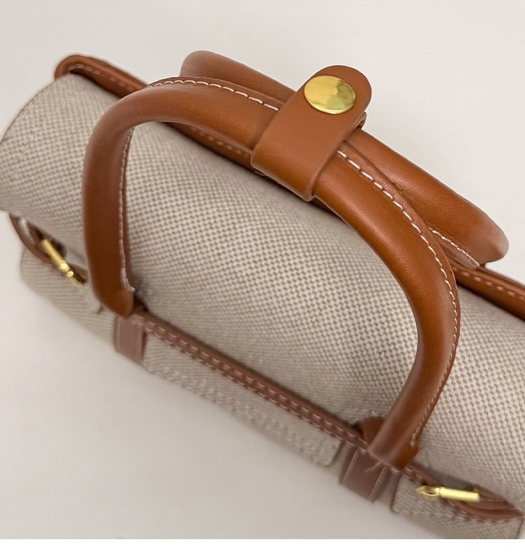 Top Handle Faux Leather Crossbody Bag