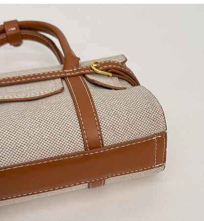 Top Handle Faux Leather Crossbody Bag