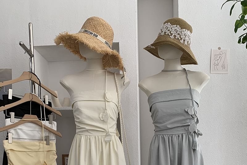 Strapless Plain Maxi A-Line Dress