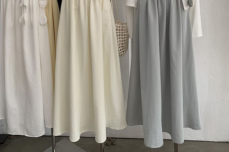Strapless Plain Maxi A-Line Dress