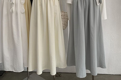 Strapless Plain Maxi A-Line Dress