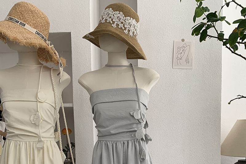Strapless Plain Maxi A-Line Dress