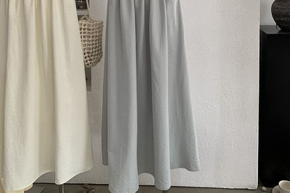 Strapless Plain Maxi A-Line Dress