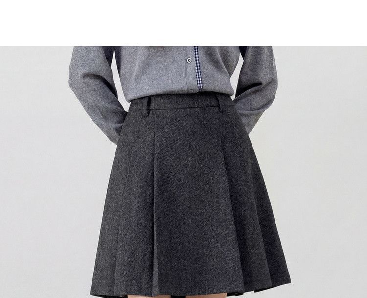 Black High Waist Plain Pleated Mini A-Line Skirt - Altfashion Shop