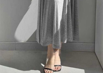 Black High Waist Plain Ruched Maxi Mermaid Skirt - Altfashion Shop