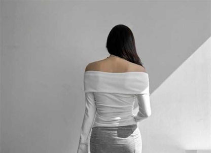 Black High Waist Plain Ruched Maxi Mermaid Skirt - Altfashion Shop