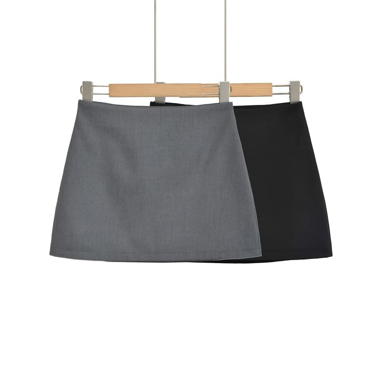 Black High Waist Plain Mini Pencil Skirt - Altfashion Shop