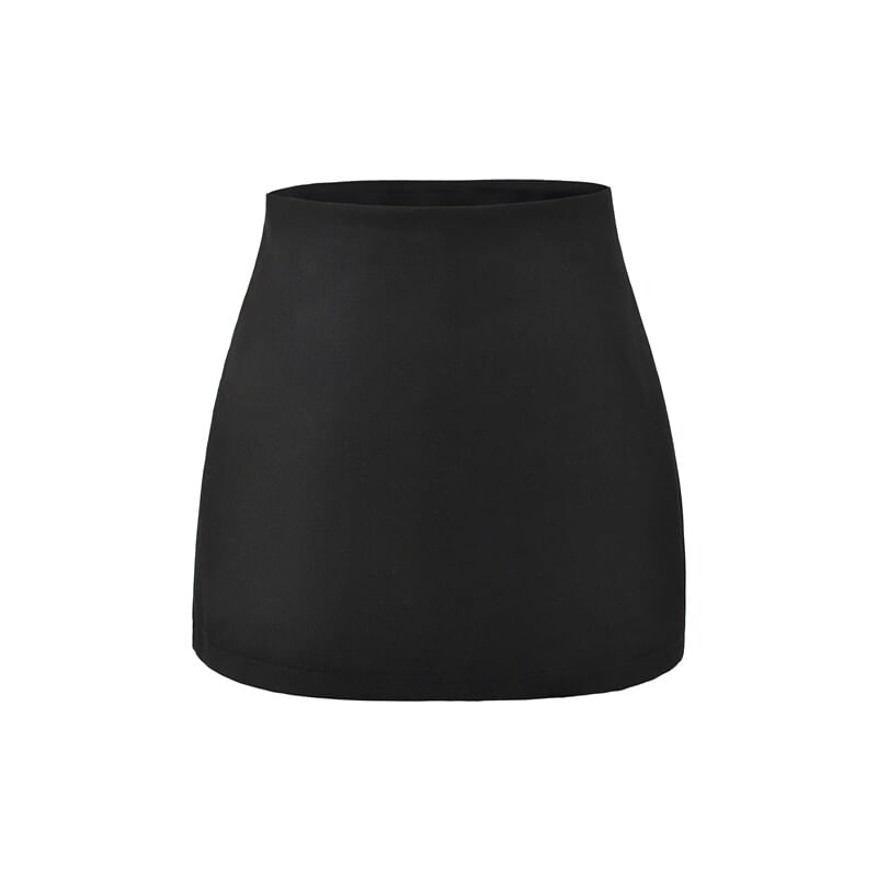 Black High Waist Plain Mini Pencil Skirt - Altfashion Shop