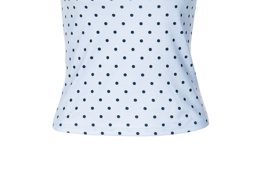 Polka Dot Halter Crop Camisole with Slim Fit