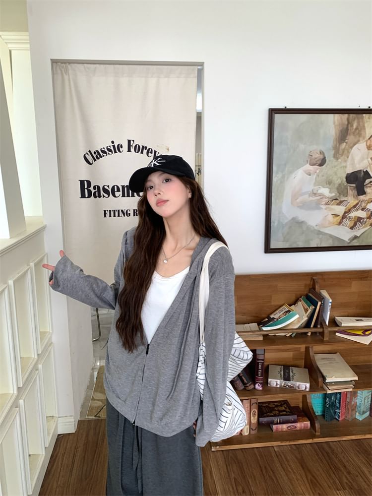 Oversized Zip Hoodie with Wide Leg Pants