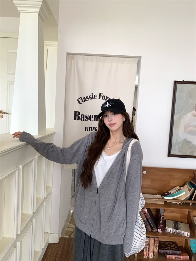Oversized Zip Hoodie with Wide Leg Pants