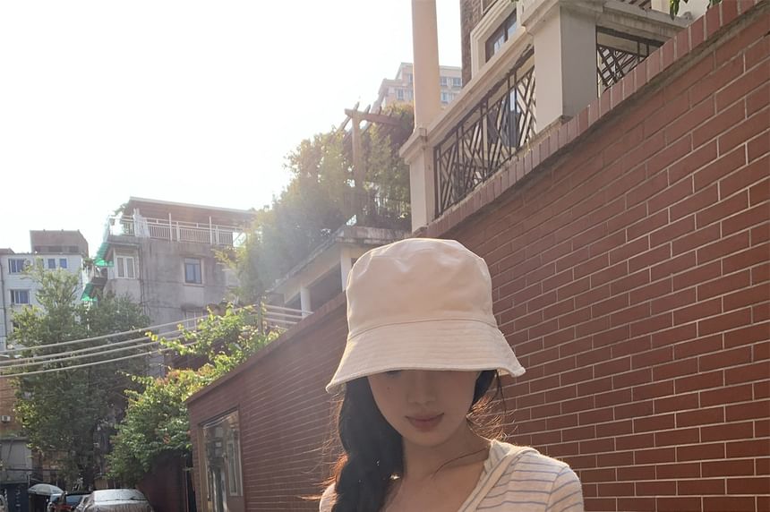 Zippered Striped Hoodie