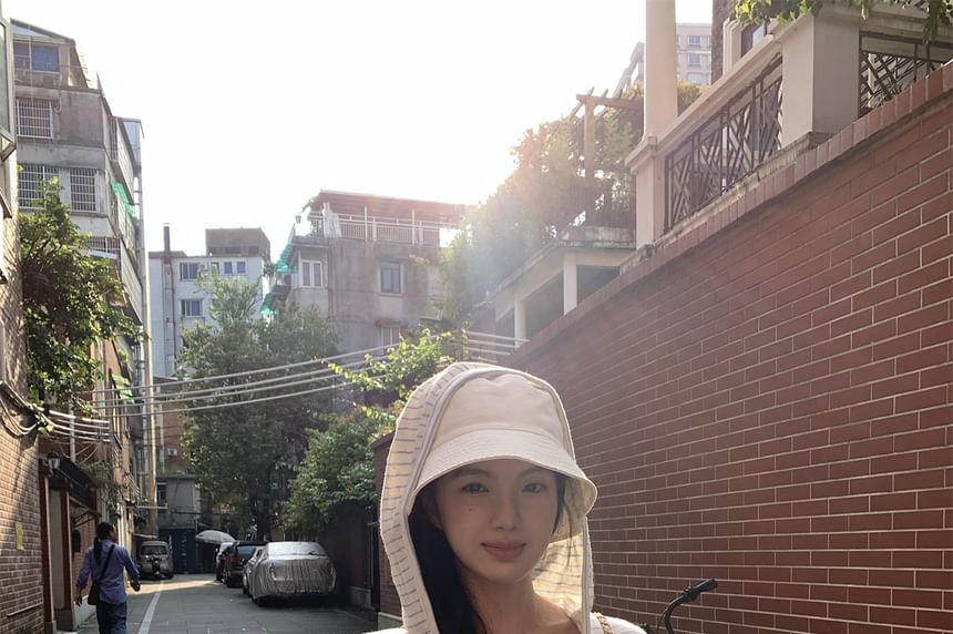Zippered Striped Hoodie