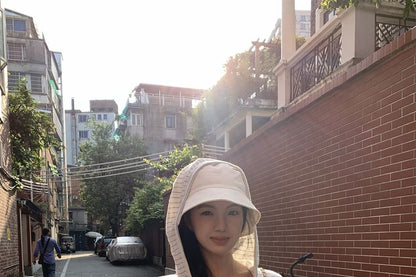Zippered Striped Hoodie