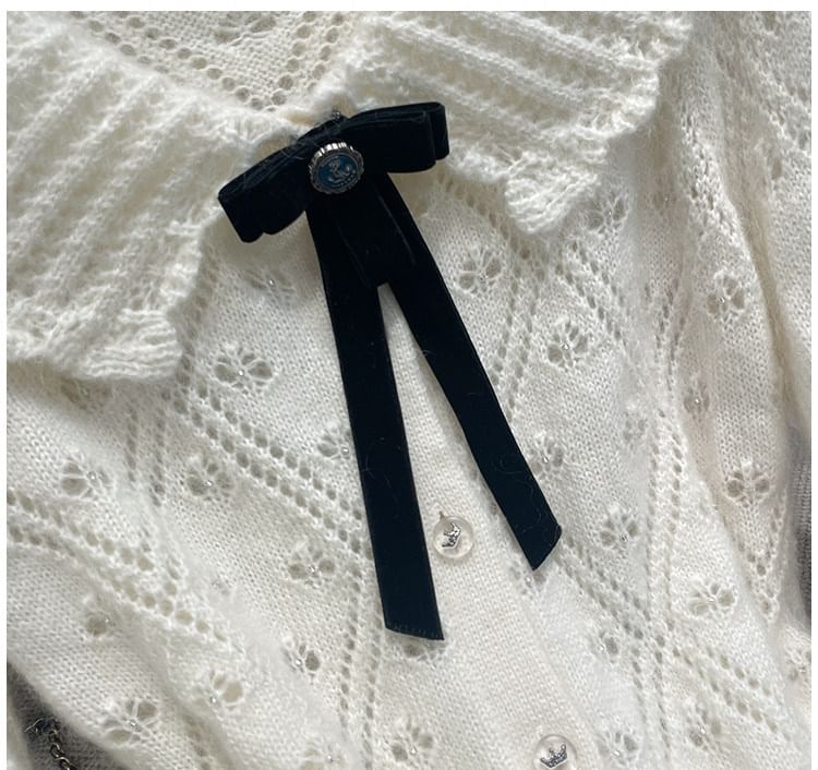 Collared Pointelle Button Up Cardigan