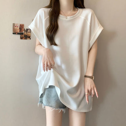 Raglan Round Neck Short Sleeve Tee