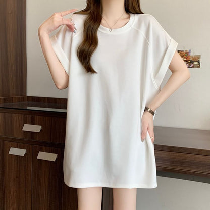 Raglan Round Neck Short Sleeve Tee