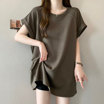 Raglan Round Neck Short Sleeve Tee