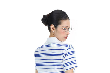 Striped Collared Tie-Waist Short-Sleeve Shirt