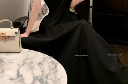 Halter Plain Maxi A-Line Dress